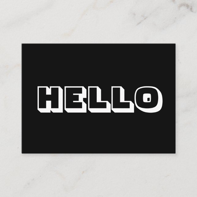 Hallo, Schwarz-weiße Karte (Vorderseite)