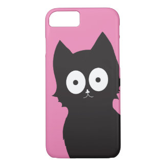Hallo! | Schwarzes Kitty auf rosa Hintergrund Case-Mate iPhone Hülle