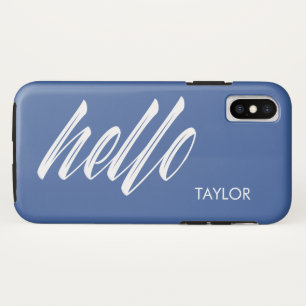 Hallo Script mit Individuelle Name Blue Case-Mate iPhone Hülle
