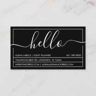 Hallo-Script Modernes und stilvolles Minimal Bla Visitenkarte