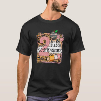 Hallo Second Grade Leopard Print 2. Grade zurück z T-Shirt