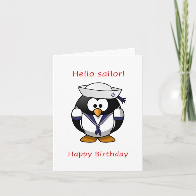 Hallo Segler, Happy Birthday Karte (Vorderseite)