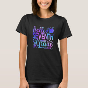 Hallo Siebte Klasse Tie Dye Zurück zur Schule Erst T-Shirt
