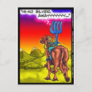 Hallo Silber? Lustige Lone Ranger Parodie Cartoon  Postkarte