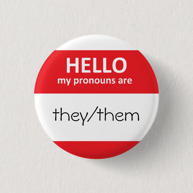 HALLO sind meine Pronomina sie/sie runden Knopf Button (Vorderseite)