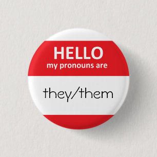 HALLO sind meine Pronomina sie/sie runden Knopf Button