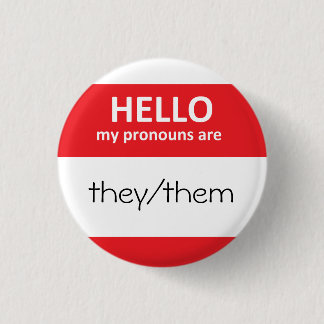 HALLO sind meine Pronomina sie/sie runden Knopf Button