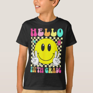 Hallo Smile-Gesicht der fünften Klasse zurück zur T-Shirt