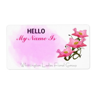 Hallo Social Group Meeting Poppies Papier Name Tag
