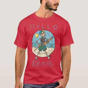 Hallo Sommer 2022, lustiger Skelettlehrer T-Shirt