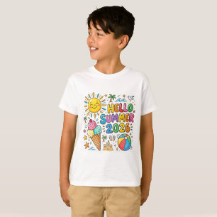 Hallo Sommer 2026 Kinder-Shirt Sonne Spaß T-Shirt