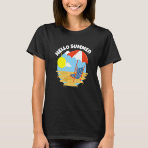 Hallo Sommer am Strand Sonne Meer und Sand Vacat T-Shirt
