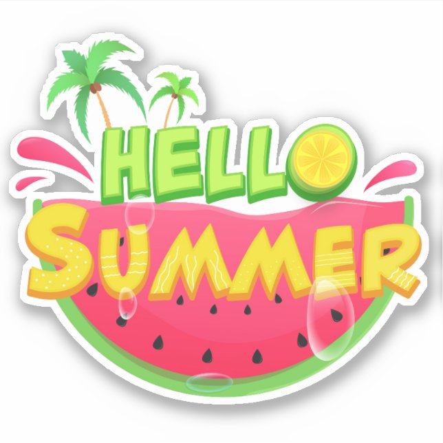Hallo Sommer Aufkleber (Vorderseite)