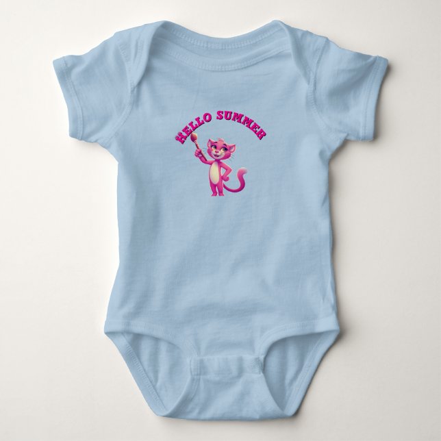 Hallo Sommer Baby Bodysuit Strampler (Vorderseite)