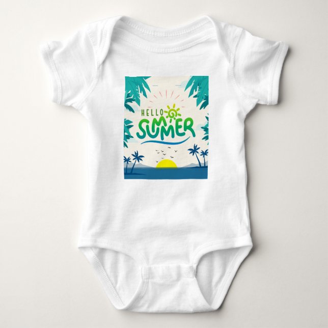 Hallo Sommer Baby Strampler (Vorderseite)