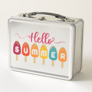 Hallo Sommer Colorful Popsice Creme Metall Brotdose