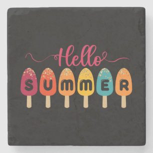Hallo Sommer   Colorful Popsice Creme Steinuntersetzer