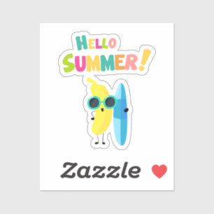 Hallo Sommer! Cool Banana Funny Vacation Aufkleber