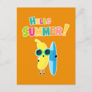 Hallo Sommer! Coole Banane Lustiger Urlaub  Postkarte