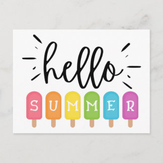 Hallo Sommer-Eis-Eis-am-Stiel Postkarte