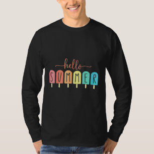 Hallo Sommer Eiscreme Urlaub Popsicle Ice Lolly T-Shirt