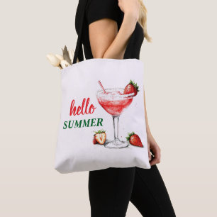 Hallo Sommer Erdbeer-Cocktail-Tragetasche Tasche