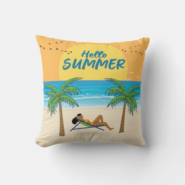 Hallo Sommer, für die beste Sommernacht Kissen (Vorderseite)