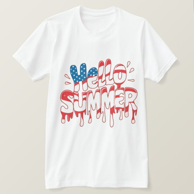 Hallo Sommer Glück Letzten Tag T-Shirt (Design vorne)