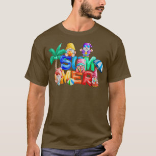 Hallo Sommer Gnomes Beach Vibes Beach Squad Funny T-Shirt