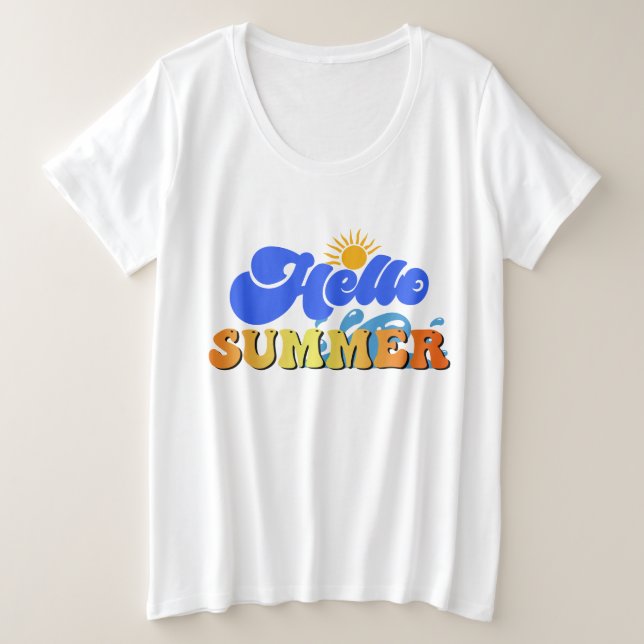 Hallo Sommer Große Größe T-Shirt (Design vorne)