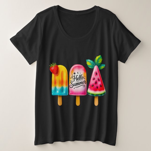 Hallo Sommer  Große Größe T-Shirt (Design vorne)