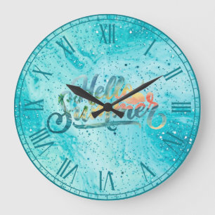 Hallo Sommer Große Wanduhr