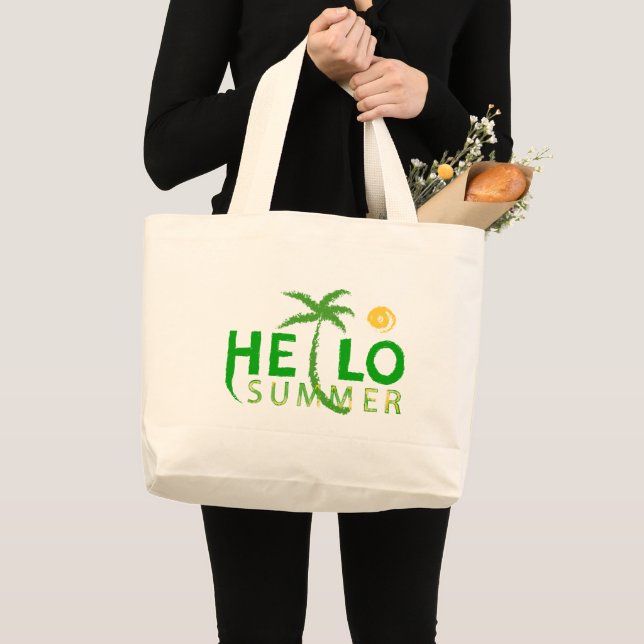 Hallo Sommer Jumbo Stoffbeutel (Vorderseite (Produkt))