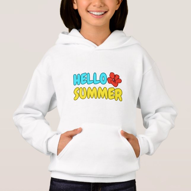 Hallo Sommer Kinder Pullover Hoodie  (Vorderseite)