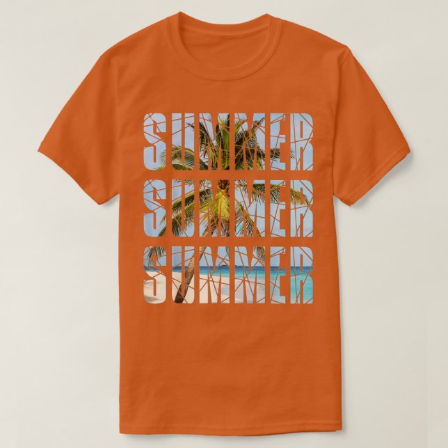 Hallo Sommer Kokosnuss Palm Tree Retro Beach Tropi T-Shirt (Design vorne)