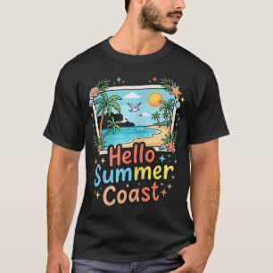 Hallo Sommer Küste Tropischer Strand T-Shirt