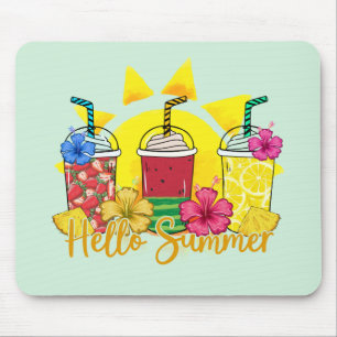 Hallo Sommer Lebhaft tropische Fruchtsmoothie Mousepad