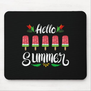 Hallo Sommer Lustiges Wassermelone-Design Eiscreme Mousepad