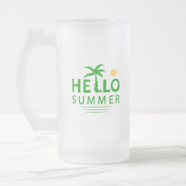 Hallo Sommer Mattglas Bierglas (Links)