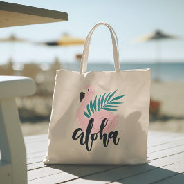 Hallo Sommer mit Flamingo Tropical Tote Tasche