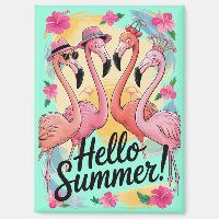 Hallo Sommer Niedlich Flamingo Beach Urlaub Tropic
