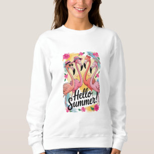 Hallo Sommer Niedlich Flamingo Beach Urlaub Tropic Sweatshirt
