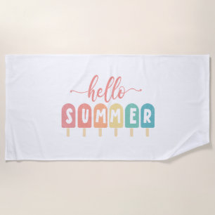 Hallo Sommer Pastel Popsicles Strandtuch
