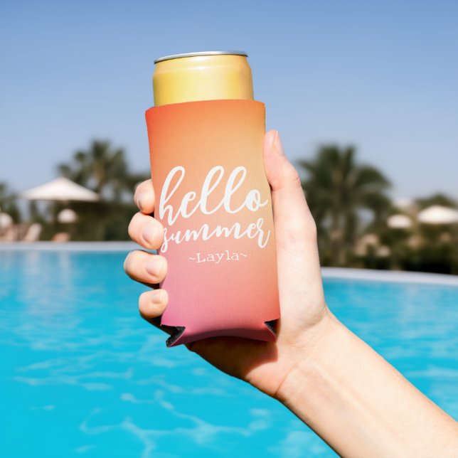 Hallo Sommer Personalisiert Selters Dosenkühler (In Situ Pool)