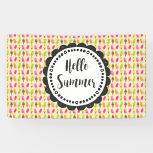 Hallo Sommer Popsicles und Ice Creme Banner
