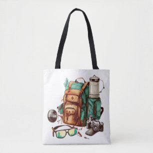 Hallo Sommer Retro Palme Camping Grafik Tasche