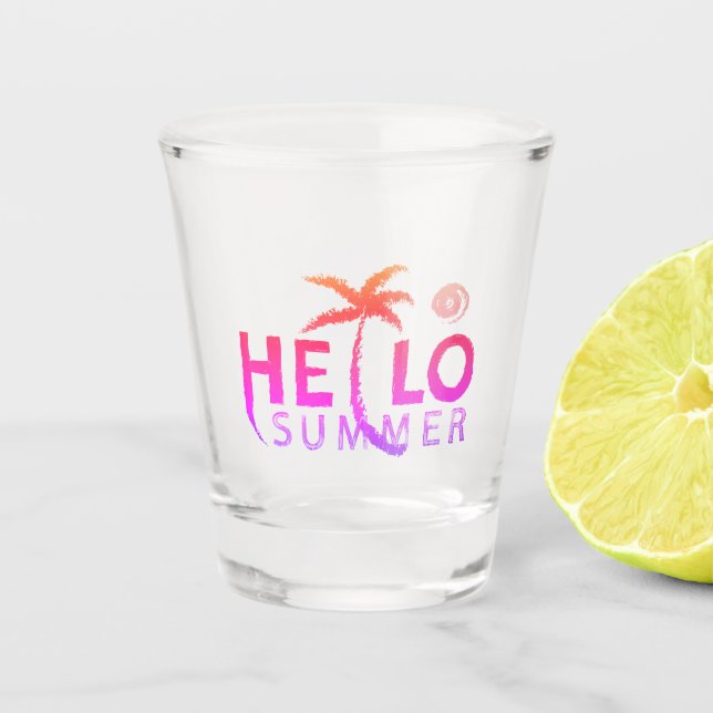 Hallo Sommer Schnapsglas (Vorderseite)