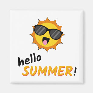 Hallo Sommer Sonne mit Sonnenbrille Magnet