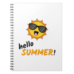 Hallo Sommer Sonne mit Sonnenbrille Notizblock
