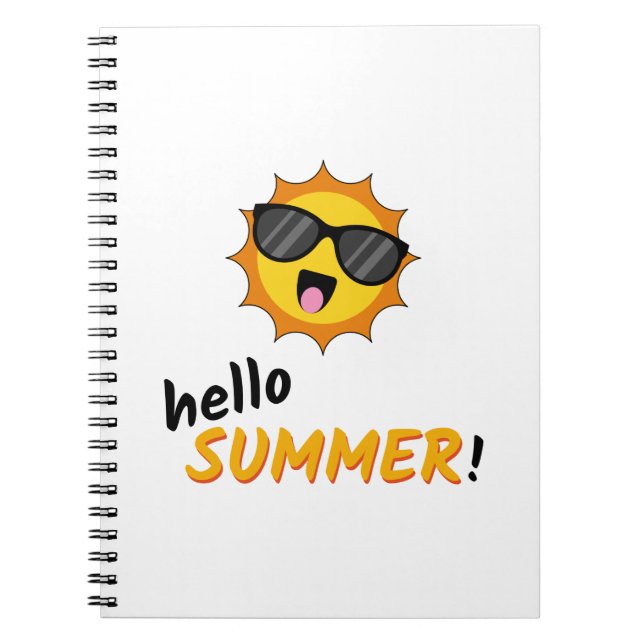 Hallo Sommer Sonne mit Sonnenbrille Notizblock (Vorderseite)